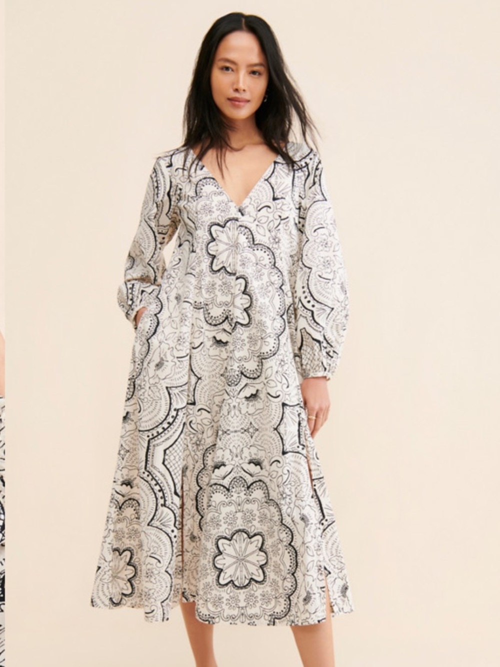 Anthropologie Long Sleeve V-Neck Dress | XS NWT